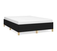 (black, 35 cm/ 4ft6 double) vidaXL Bed Frame Mattress Foundation Bedroom Upholstered Bed Bedstead Fabric