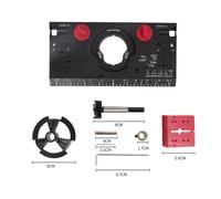 (Black) 35mm Concealed Hinge Jig Drill Guide for Accurate Woodworking - Easy DIY Tool with Carbide-Tipped Bit Included