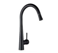 Black 360° Rotat Kitchen Sink Mixer Tap Deck Mounted Single Hole Hot & Cold Water Pull Out Spray Holder for Modern Kitchens