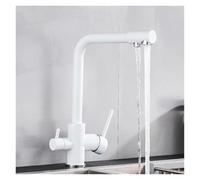 Black 360° Rotating Kitchen Faucet Hot & Cold Water Tap Countertop Mount Stylish White Gold Finish Ideal for Modern Kitchens Durable & Easy to Install