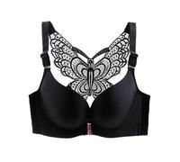 ( Black, 36D) Secrets Comfort Rose Bra Floral Secrets No Wire Bra