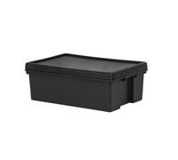 Black 36L Heavy Duty Storage Box Wham Recycled Plastic Box & Lid