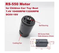 Black 36mm RS-550 electronic starter 3.17mm Shaft DC 6V-18V 12V 7.4V High Speed Power Tool DIY AUOQKQUT(10400)