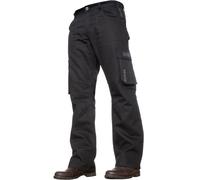 (Black, 36W / 34L) Enzo Mens Cargo Jeans Trousers Casual Work Denim