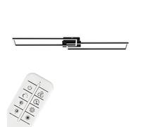 Briloner Leuchten - LED Ceiling Light, dimmable Ceiling lamp, incl. Remote Control, incl. Colour Temperature Control, incl. Night Light Function and Timer, Black, 1100 x 248 x 78 mm (LxWxH)