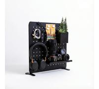 Black 37x37 cm Metal Pegboard Tool Board Freestanding Organizer