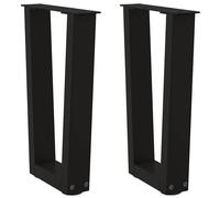 vidaXL Coffee Table Legs V-Shape 2 pcs Black 38x(42-43.3) cm Steel