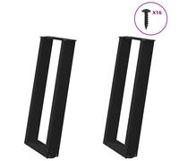 (black, 38 x (72-73) cm) vidaXL Console Table Legs U-Shaped Desk Legs Metal Bar Stand DIY 2 pcs Steel
