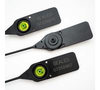 Black 380mm Plastic Security Seals. High Strength Numbered Tags Pull Ties Anti-Tamper (500)