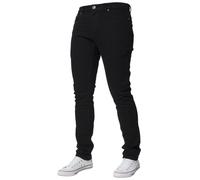 (Black, 38S) Kruze Mens Skinny Stretch Jeans Slim Fit Denim Pants