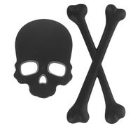 Black 3D Metal Skull Head Car Sticker for Vehicle Decor
