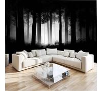 Black 3D Mural Horror Style Dark Forest Wall Mural Versatile Photo Wallpaper & Wall Sticker, for Bedroom Living Room & Home Décor, Including Kids’ Room Art Poster W300 X H210 Cm
