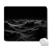 Black 3D Topographic Contour Unique Design Mouse Pad,Gaming Mouse Pads for Desk, Keyboard Mouse Mat Mousepad with Non-Slip Base for Home Office Work Laptop Wireless Mouse Computer Desk Accessories
