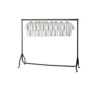(Black, 3ft ) Heavy Duty Black White Garment Rail Clothes Rail Steel Clothes Rail High Metal Storage Hanging Rack