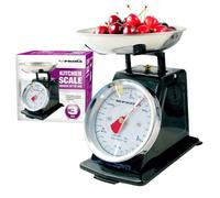 Black 3Kg Tradition Kitchen Weighing Scales Metal Baking Cooking Mechanical Food Vintage Design Multi Purpose Weight Scale