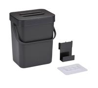 URBNLIVING 3L Wall Mounted Hanging Recycling Waste Bin Kitchen Cabinet Door with Handle & Lid - Wall-Mounted Garbage Bin for Kitchen Cabinet Door, Small Under Sink Trash Can for Cupboard, Bathroom