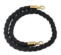 Black 3M Safety Rope, Hemp Queue Barrier Cord, Stanchion Rope for Crowd Control, 1-3M Adjustable Length, Ideal for Events, Traffic Management, and Queueing Systems