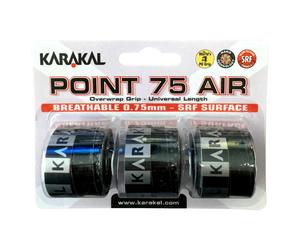 (Black) 3x Karakal Point 75 Air Overwrap Grip Anti Slip Racquet Protector