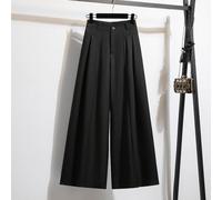 (black, 3XL) DIMANAF Summer 2025 Women Plus Size Pants High Waist Basic Elastic Wide Leg Pants Loose Casual Trousers Long Pants