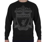 Liverpool FC Official Football Gift Mens Crest Sweatshirt Top Black 3XL