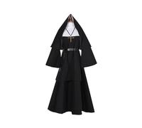 (Black, 3XL) Valak The Nun Costume The Conjuring 2 Halloween Cosplay Fancy Horror Dress Black