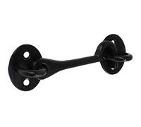 Black 4"/100mm Malleable Cabin Hook - Gate/Door Lock Catch