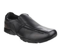 (Black, 4.5 (Adults')) Hush Puppies Bespoke Senior Leather Boys's Black Loafers