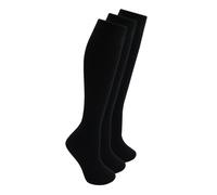 (Black, 4-5) Bay 6 Girls Knee Length Socks Cotton Rich, Back To School