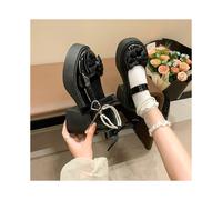 (Black, 4.5 Big Kid) 2pcs 29.9% Flat Shoes with Bow and Pearl Heart Decoration, Black Colorway Suitable