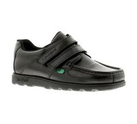 (Black, 4 (Adults')) Kickers Boys School Shoes Fragma Strap 3 Youth Leather Touch Fastening black UK