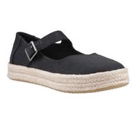 (Black, 4 (Adults')) TOMS Carolina Mary Jane Polyester Women's Black Espadrilles