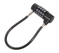 Black 4 Digit Combination Cable Lock for Travel Backpacks | Zinc Alloy Body, Keyless Resettable Design, Lightweight Security, Suitable for Toolbox and Train Journeys