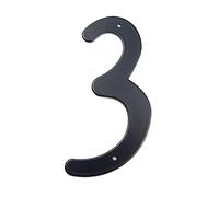 Black 4 Inch House Numbers Door Address Number Digit Zinc Alloy Lacquered Digit with Screw Fixed Home Door Outdoor Mailbox Flat Plate Sign #0-9 Exterior Signage for Yard Street Weatherproof (3)