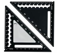 Black 4 Inch Mini Set Square, Portable Aluminum Alloy Measuring Tool | with Laser Metric Scale Wear-Resistant Precision Speed Square for Woodworking, Construction, Carpentry & DIY Projects