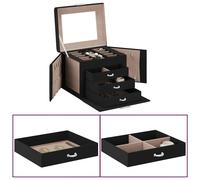 (black, 4-layer) vidaXL Jewellery Box 5-Layer with Mirror Lockable White jewelry organiser