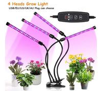 (black, 4 Light for USE) Full Spectrum LED Phytolamp with USB Timer Table Lamp for Growing Plants Vegetables Flowers Seedlings 10W 20W 30W 40W