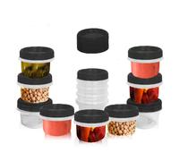 [Black, 4 oz - 12 Pk] Strong Airtight Deli Containers with Twist Top Lids, Clear Food Storage for Meal Prep, Snacks, and Leftovers, Freezer and Microwave Safe, Stackable, Leak Proof - 12 Pc. Set
