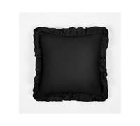 (Black, 4 Pack) OHS 2/4 Pack Linen Frill Cushion Covers Home Living Luxury