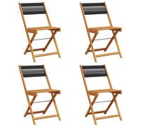(black, 4 pcs) vidaXL Bistro Chairs Outdoor Dining Chair Solid Wood Acacia and Polypropylene