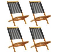 (black, 4 pcs) vidaXL Garden Chairs Outdoor Dining Chair Solid Wood Acacia and Polypropylene