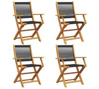 (black, 4 pcs) vidaXL Garden Chairs Seating 2 pcs Beige Solid Wood Acacia and Polypropylene