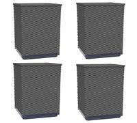 vidaXL Planters 4 pcs Black 30x30x37 cm Polypropylene, Black