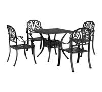 (black, 4 piece) vidaXL Bistro Set 3 Piece Bar Set Garden Table and Chair Black Cast Aluminium