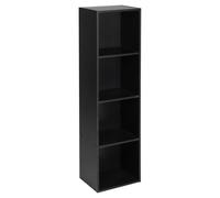 (Black, 4 Tier) URBN LIVING Wooden Bookcase Storage Shelf