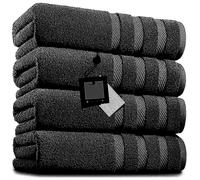(Black) 4 X Big Super Jumbo Bath Sheets Towels Pure Egyptian Cotton Soft XL Bath Sheets