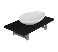 (black, 40 cm oval-shaped basin) vidaXL Bathroom Round Basin Ceramic with Wall Shelf Multi Colours Multi Sizes