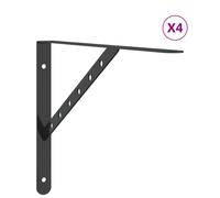 (black, 40 x 2.5 x 25 cm) vidaXL Shelf Brackets Wall Mounted Shelf Support 4 pcs Silver Stainless Steel