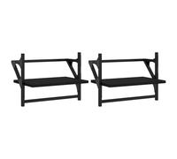 (black, 40 x 25 x 30 cm) vidaXL Wall Shelves with Bars Floating Wall Rack Wall Mounted Shelf 2 pcs