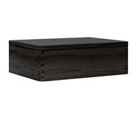 (black, 40 x 30 x 13 cm) vidaXL Wooden Box Storage Box Wooden Crate Treasure Chest Solid Wood Pine