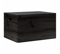 vidaXL wooden box - storage crate with lid/handles - black solid pine 40x30x23 cm - versatile organizer for home/office use